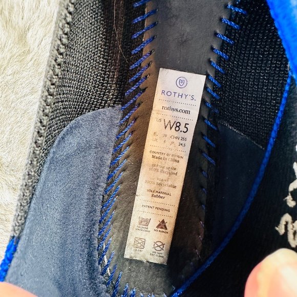 Rothys Shoe Women 8.5 The Point Black Fabric Pointy Toe Slip On Ballet Flats - Picture 3 of 8